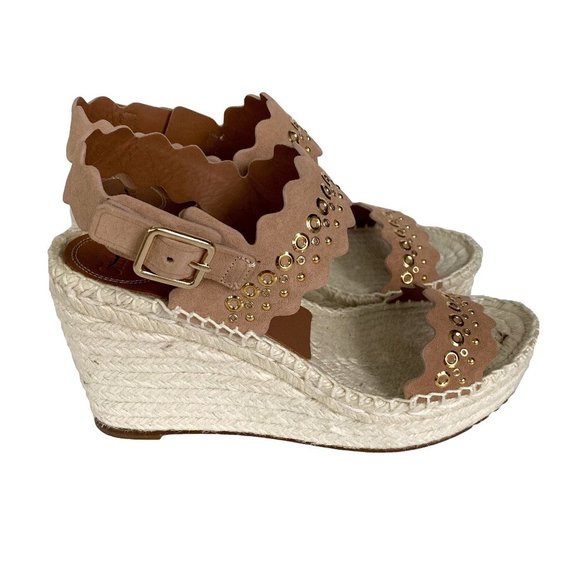 Chloe Lauren Grommet Espadrille Platform Wedges - Picture 1 of 9
